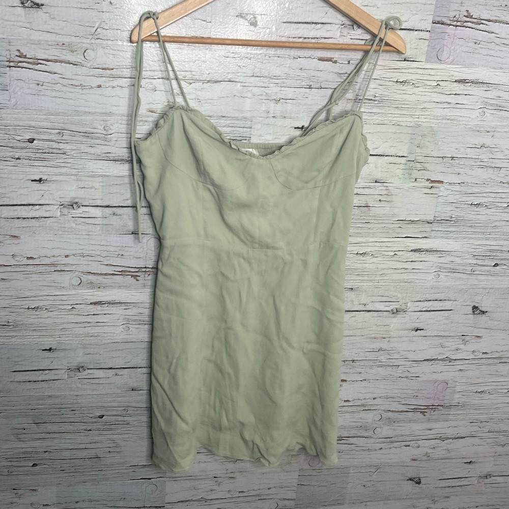 Aritzia Wilfred Fable Bustier Mini Dress Green size 12
